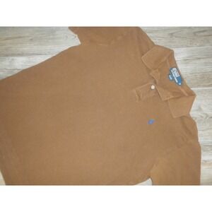 Polo Ralph Lauren Polo Shirt Mens M Brown Short Sleeve Golf Preppy Ivy Blue Pony